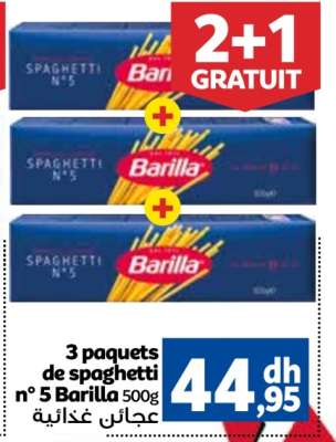 3 paquets de spaghetti n° 5 Barilla 500g