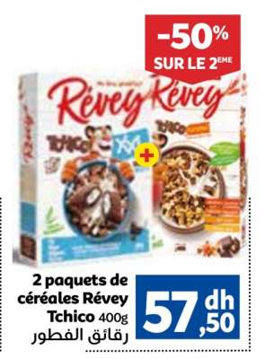 2 paquets de céréales Révey Tchico 400g