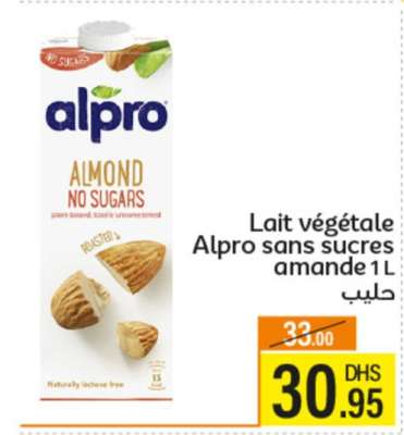 Lait végétale Alpro sans sucres amande 1 L