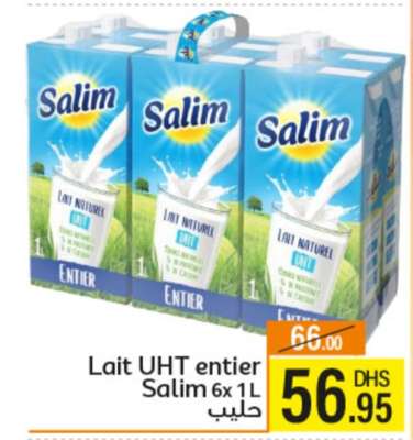 Lait UHT entier Salim 6x1L