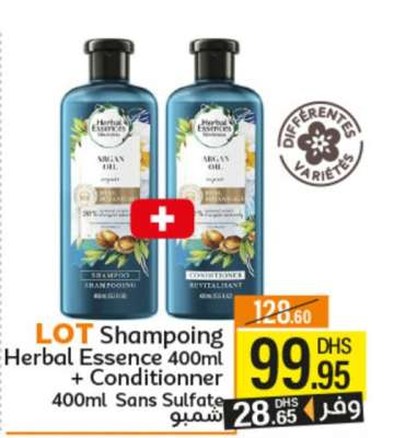 LOT Shampoing Herbal Essence 400ml + Conditionner 400ml