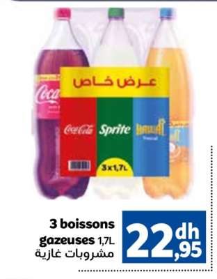 3 boissons gazeuses 1,7L