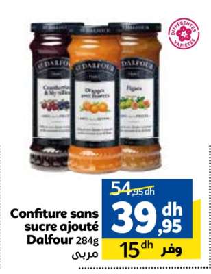 Confiture sans sucre ajouté Dalfour 284g