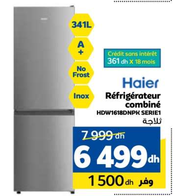 Réfrigérateur combiné Haier HDW1618DNPK SERIE1