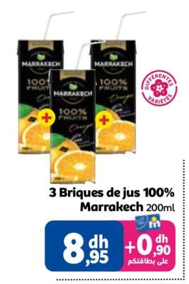 3 Briques de jus 100% Marrakech 200ml