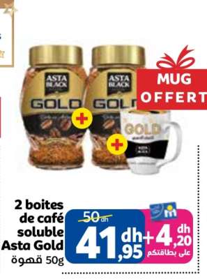 2 boites de café soluble Asta Gold
