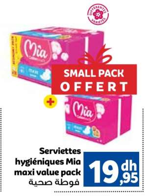 Serviettes hygiéniques Mia maxi value pack