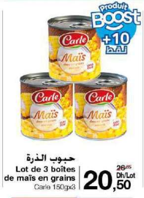 Lot de 3 boîtes de maïs en grains